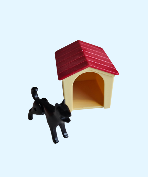 playmobil hondenhok zwarte hond