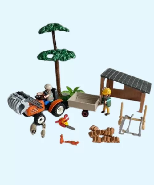 Playmobil houthakkers met tractor