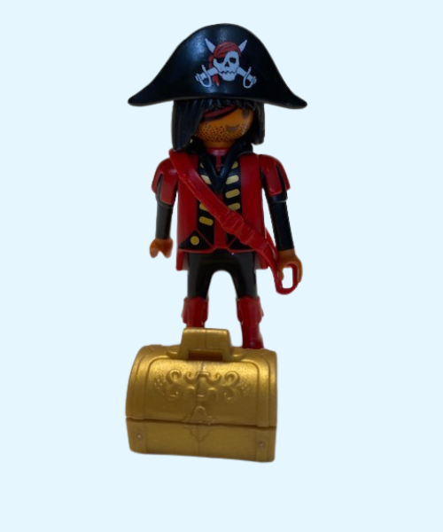 playmobil piraat rode laarzen met schatkist